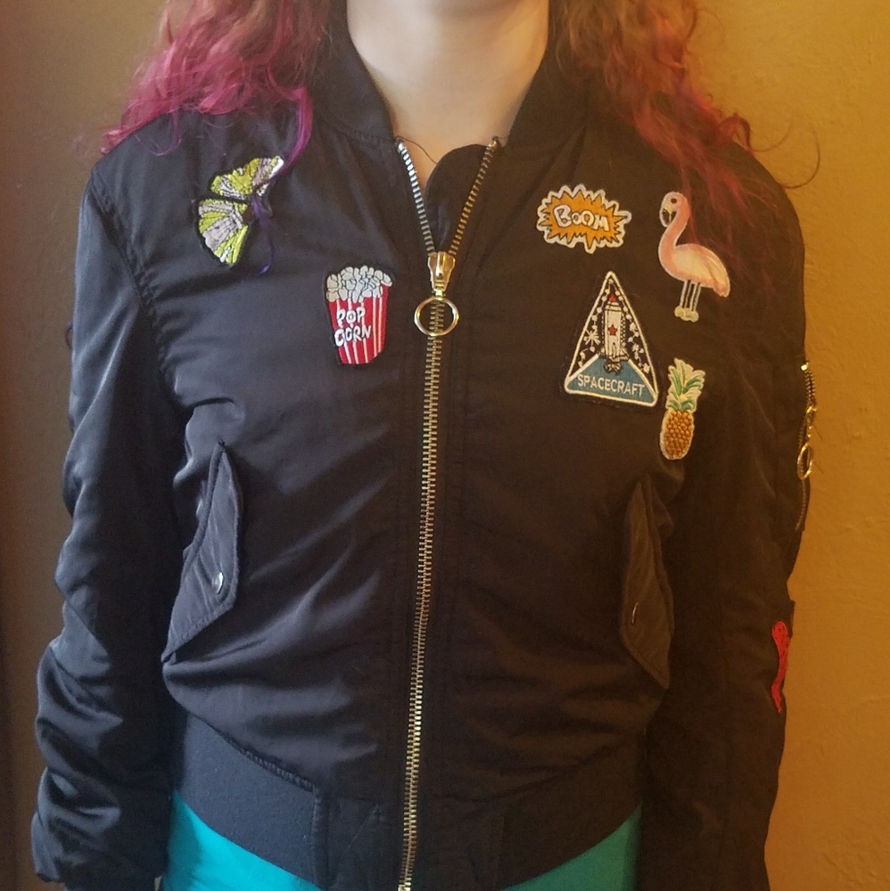 H&M Patch Bomber Jacket